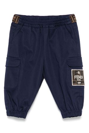 blue cotton trousers FENDI KIDS | BMF257AS5YF1I11